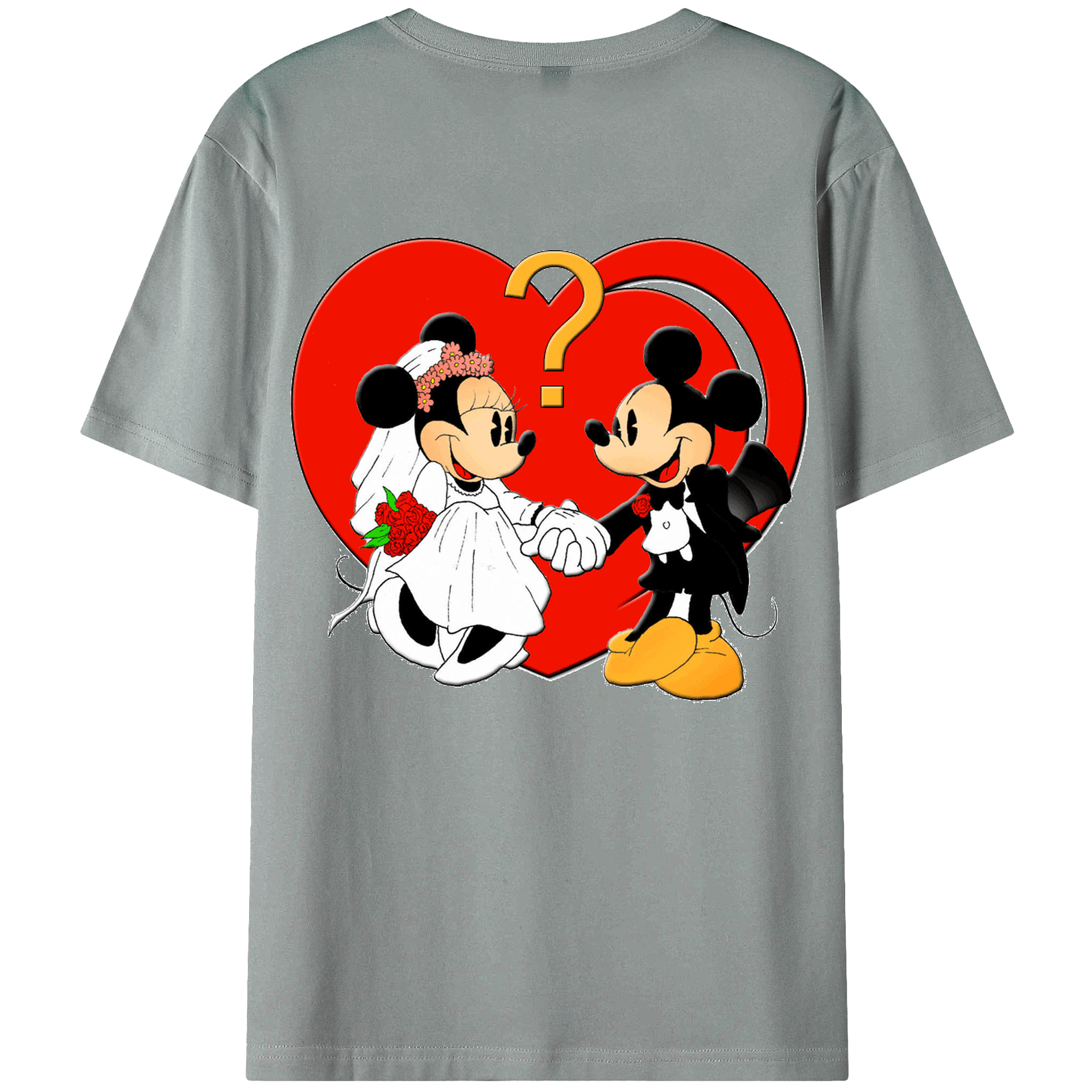 ミッキーマウス Mickey Mouse 綿100％ メンズ半袖Tシャツ（バックプリント） 通気性